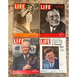 Vintage LIFE Magazine Lot 1947-1965 JFK Eisenhower Charles Wilson Tobacco Ads